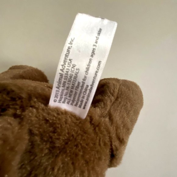 Animal Adventures 2013 floppy brown dog plush stuffed red bow small stuffed lovi - Picture 6 of 6